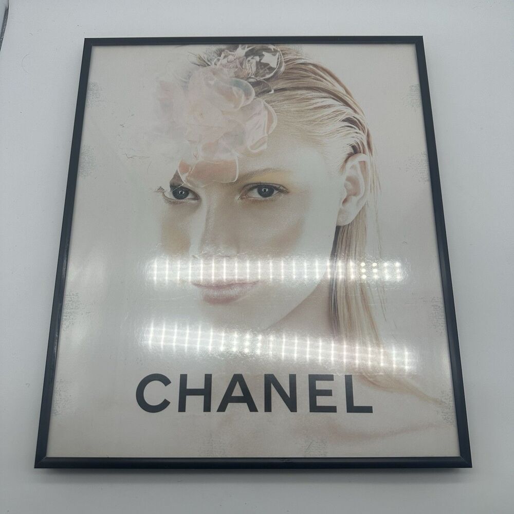 CHANEL Framed Artwork Advertising Print Fashion Decor Black Frame